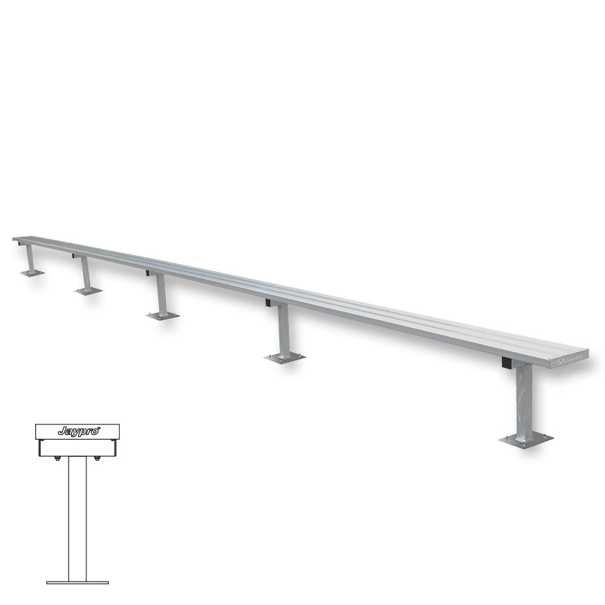JayPro Sports Player Bench - 27 ft. - Surface Mount