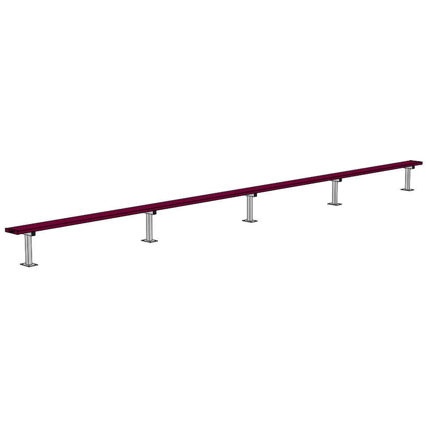 JayPro Sports Player Bench - 27 ft. - Surface Mount  (Powder Coated)