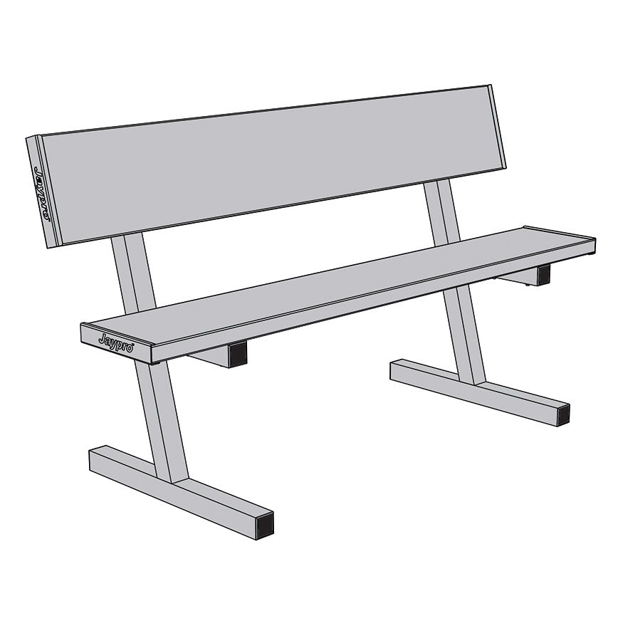 JayPro Sports Courtside Bench with Seat Back -  5 ft. - Portable