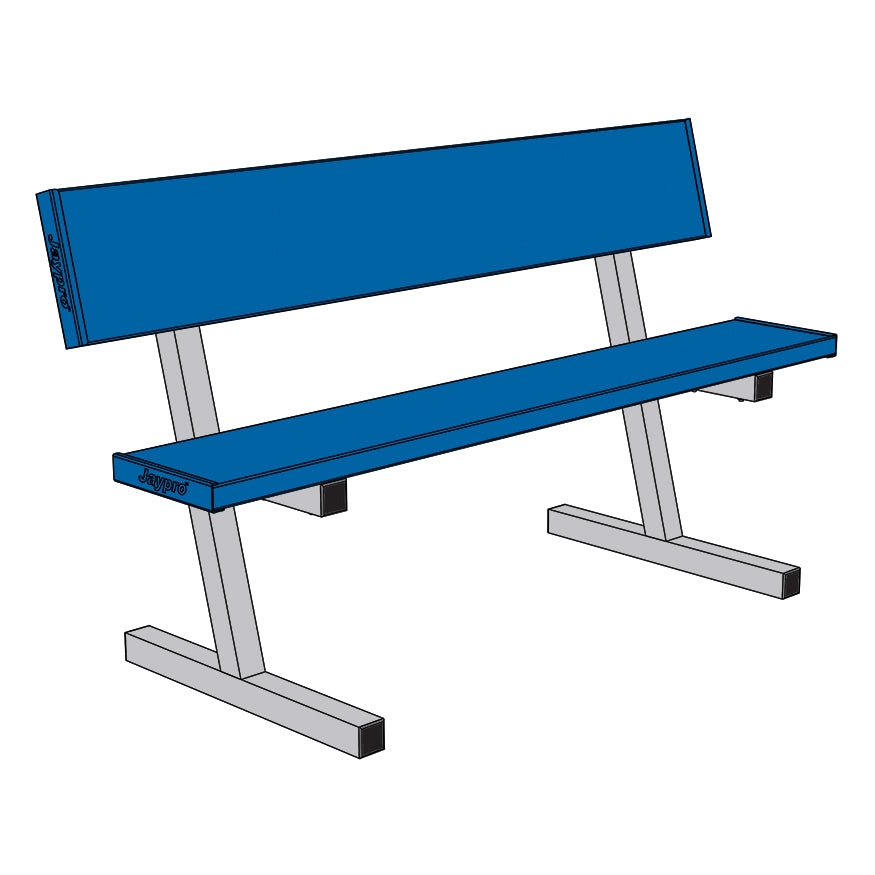 JayPro Sports Courtside Bench with Seat Back -  5 ft. - Portable  (Powder Coated)