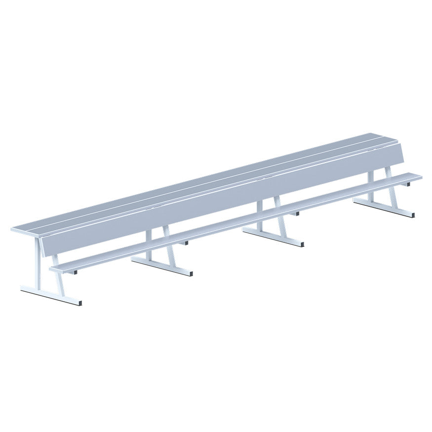 JayPro Sports Player Bench with Seat Back and Shelf - 21 ft. - Portable