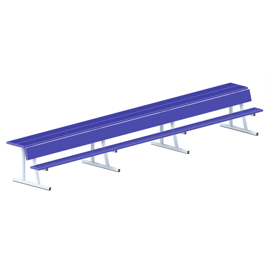 JayPro Sports Player Bench with Seat Back and Shelf - 21 ft. - Portable  (Powder Coated)