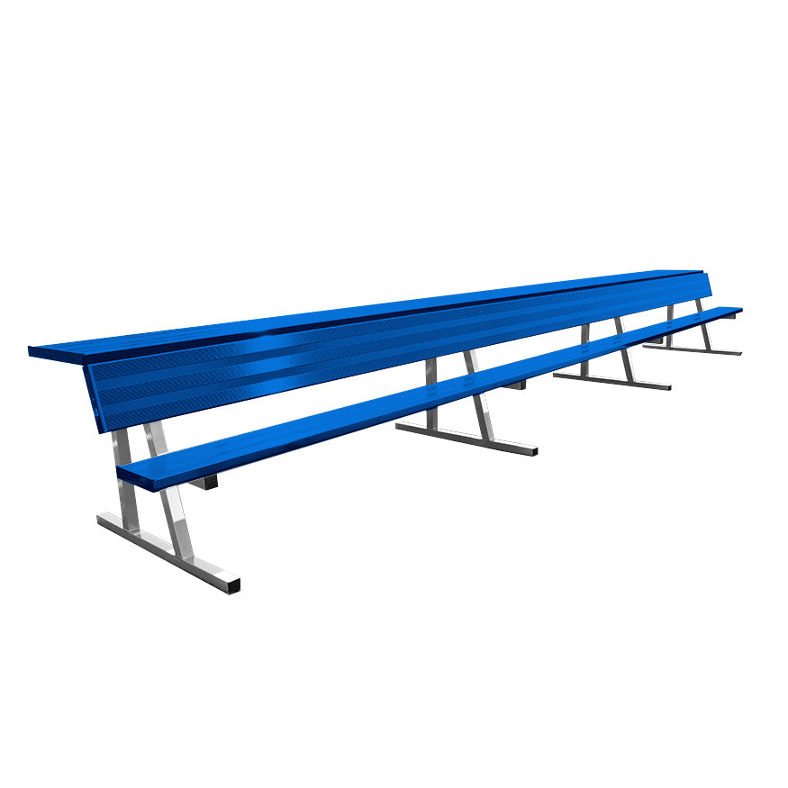 JayPro Sports Player Bench with Seat Back and Shelf - 21 ft. - Portable  (Powder Coated)