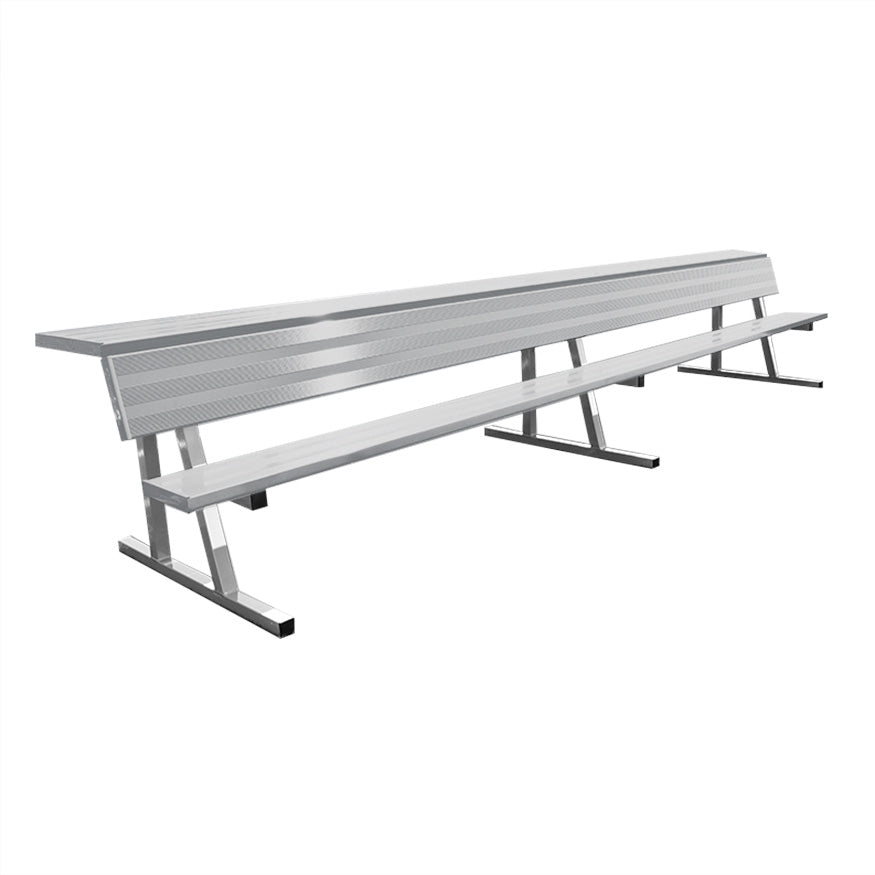 JayPro Sports Player Bench with Seat Back and Shelf - 15 ft. - Portable