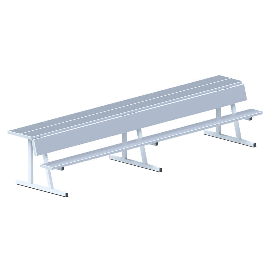 JayPro Sports Player Bench with Seat Back and Shelf - 15 ft. - Portable