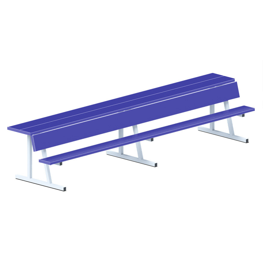 JayPro Sports Player Bench with Seat Back and Shelf - 15 ft. - Portable  (Powder Coated)