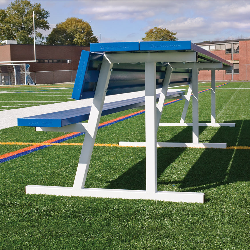 JayPro Sports Player Bench with Seat Back and Shelf - 15 ft. - Portable  (Powder Coated)