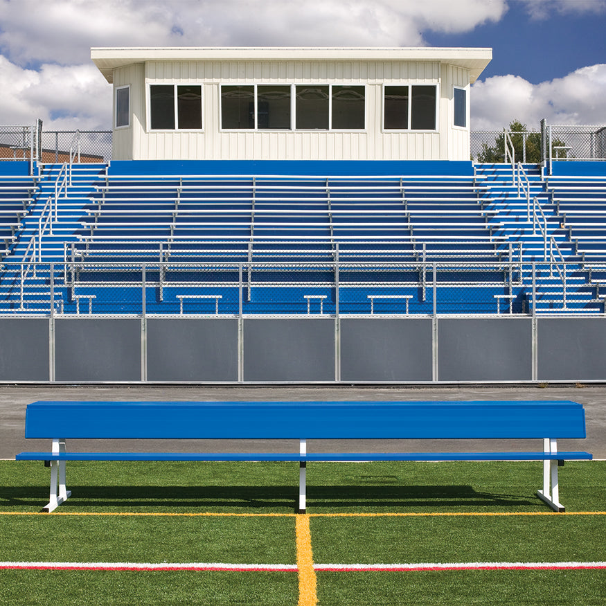 JayPro Sports Player Bench with Seat Back and Shelf - 15 ft. - Portable  (Powder Coated)
