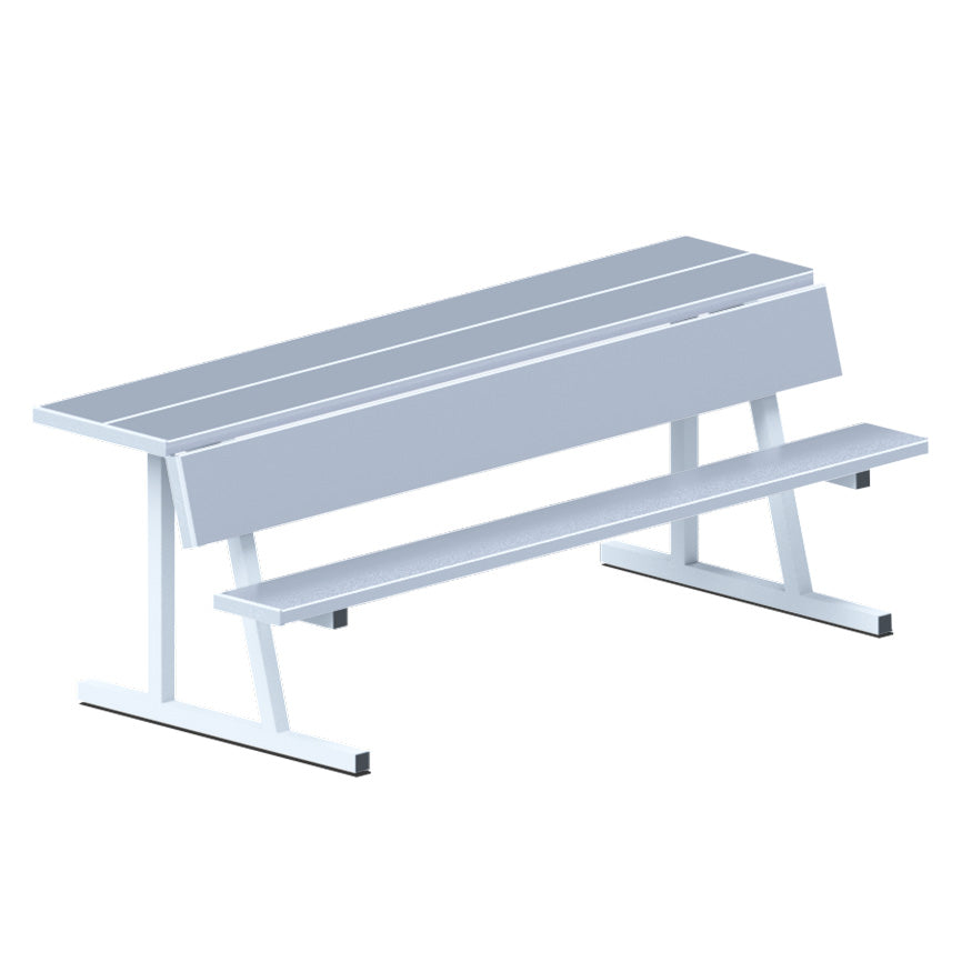 JayPro Sports Player Bench with Seat Back and Shelf - 7-1/2 ft. - Portable