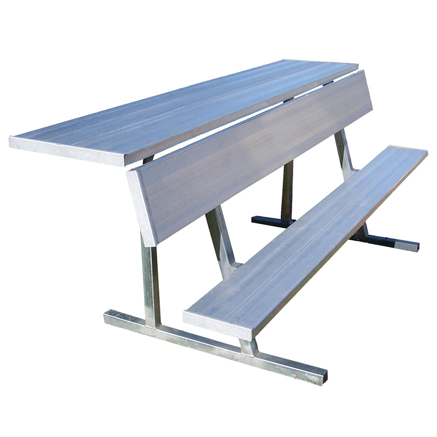 JayPro Sports Player Bench with Seat Back and Shelf - 7-1/2 ft. - Portable