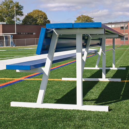 JayPro Sports Player Bench with Seat Back and Shelf - 7-1/2 ft. - Portable  (Powder Coated)