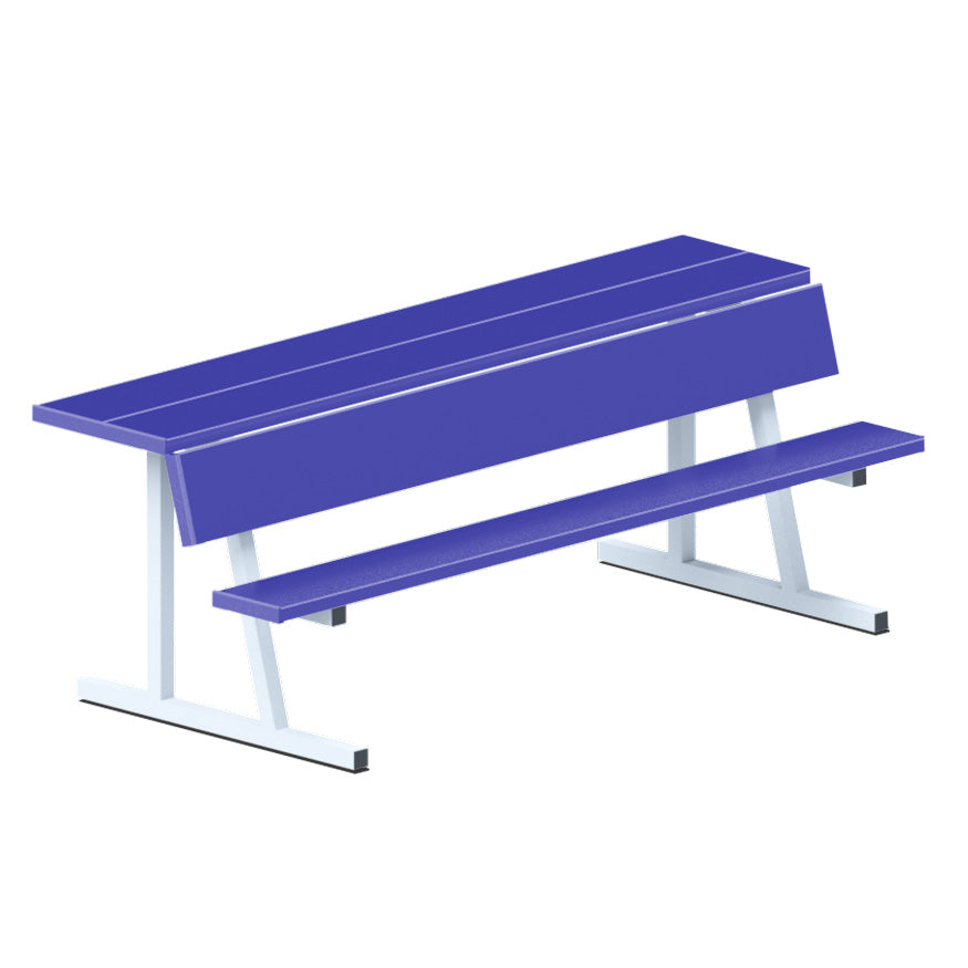 JayPro Sports Player Bench with Seat Back and Shelf - 7-1/2 ft. - Portable  (Powder Coated)