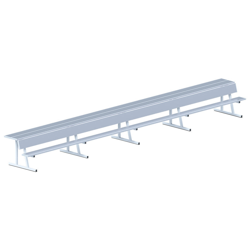 JayPro Sports Player Bench with Seat Back and Shelf - 27 ft. - Portable