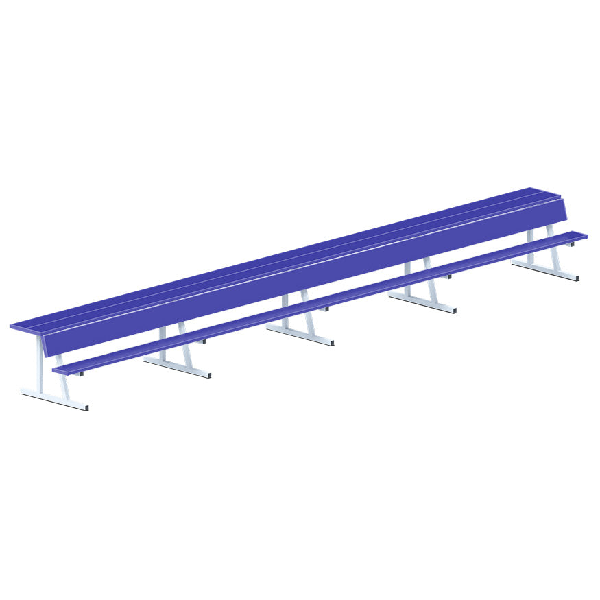 JayPro Sports Player Bench with Seat Back and Shelf - 27 ft. - Portable  (Powder Coated)
