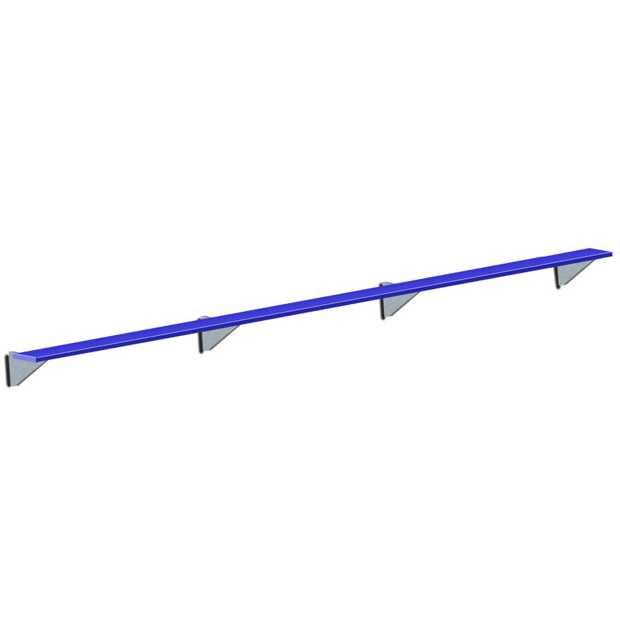 JayPro Sports Player Bench - Wall-Mounted - 21 ft.  (Powder Coated)