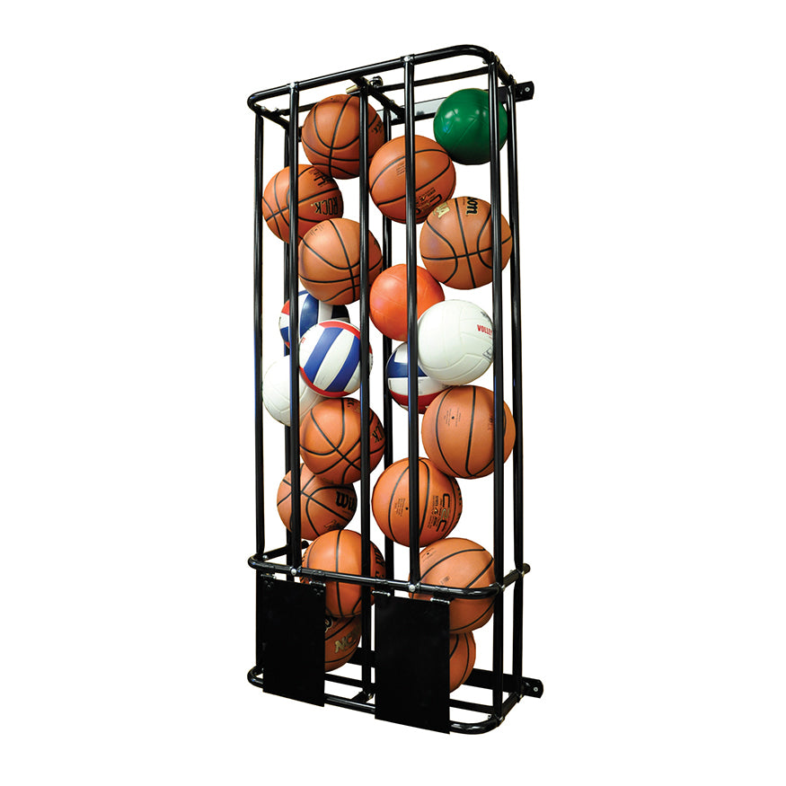 JayPro Sports Ball Rack - Wall Mounted - StackMaster  (Double - 16 Basketballs)