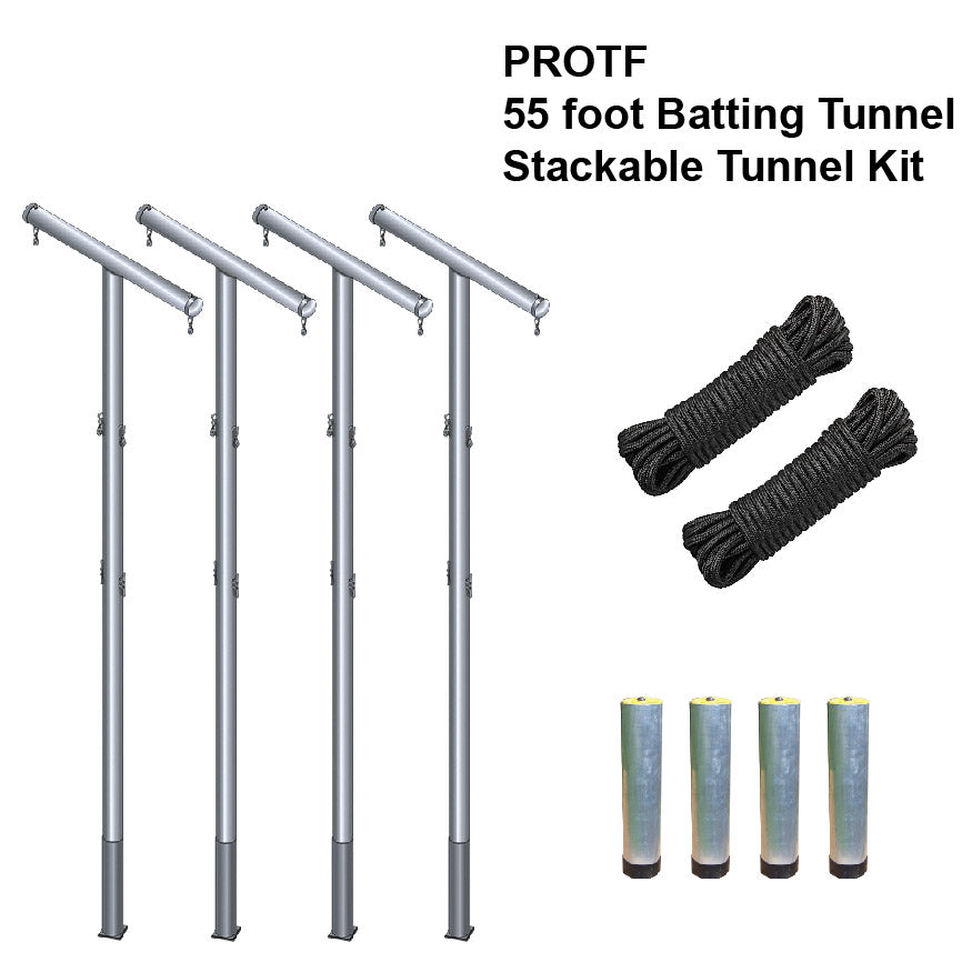 JayPro Sports Batting Tunnel Frame - Professional Outdoor (55 ft.) - Multiple Tunnel Adaptor