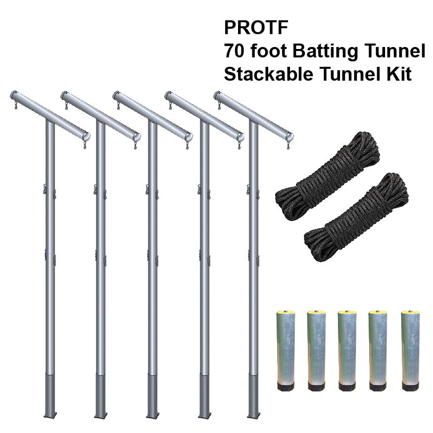 JayPro Sports Batting Tunnel Frame - Professional Outdoor (70 ft.) - Multiple Tunnel Adaptor