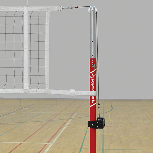 JayPro Sports Hybrid Steel Volleyball Net System with Custom Graphics  (3 in. Floor Sleeve) - NFHS, NCAA, USVBA Compliant