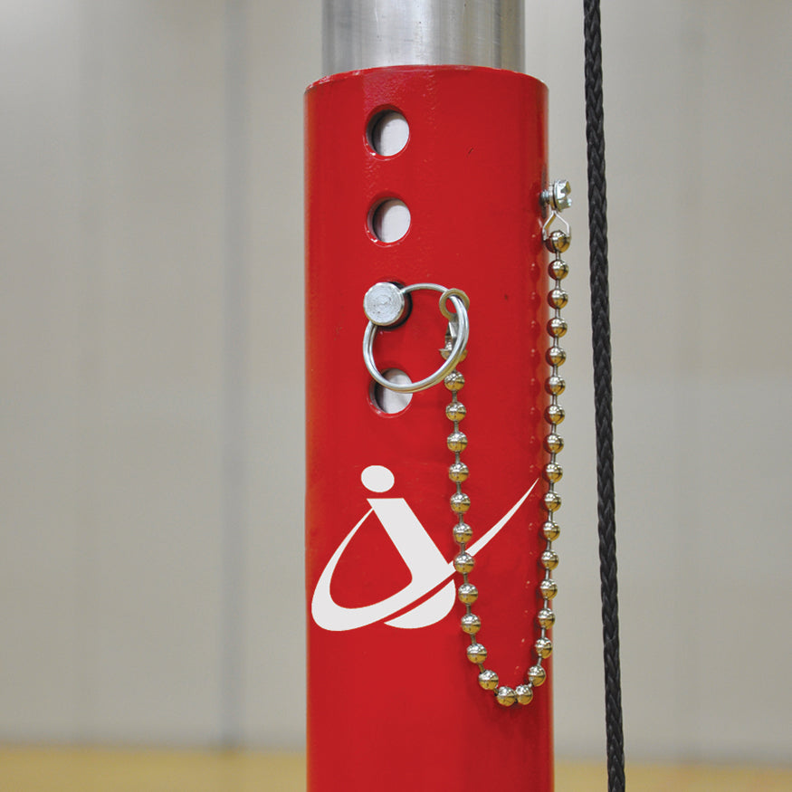 JayPro Sports Hybrid Steel Volleyball Net System with Custom Graphics  (3 in. Floor Sleeve) - NFHS, NCAA, USVBA Compliant