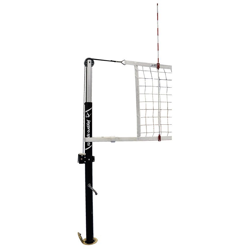 JayPro Sports FeatherLite  Volleyball System with custom graphics (3 in. Floor Sleeve) - NFHS, NCAA, USVBA Compliant