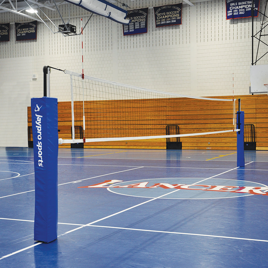 JayPro Sports FeatherLite  Volleyball System with custom graphics (3-1/2 in. Floor Sleeve) - NFHS, NCAA, USVBA Compliant