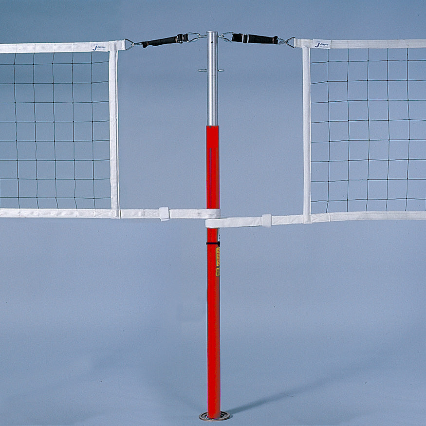 JayPro Sports Hybrid Steel Volleyball Net Center Upright System with Custom Graphics  (3 in. Floor Sleeve) - NFHS, NCAA, USVBA Compliant