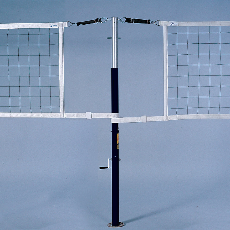 JayPro Sports PowerLite  Volleyball Net Center Upright System with Custom Graphics  (3 in. Floor Sleeve) - NFHS, NCAA, USVBA Compliant