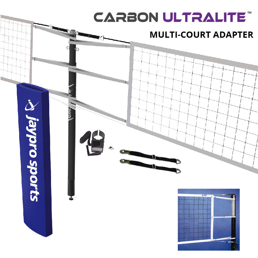JayPro Sports Carbon Ultralite  Volleyball Net Center Upright System (3-1/2 in. Floor Sleeve) - NFHS, NCAA, USVBA Compliant