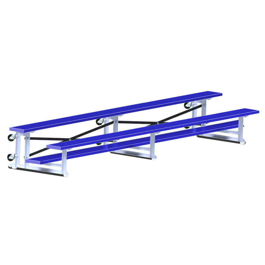 JayPro Sports Bleacher - 15 ft. (2 Row - Single Foot Plank) - Tip & Roll  (Powder Coated)