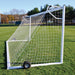 JayPro Sports Soccer Goals - Nova  Premier Adjustable Goal Package (8 ft.H x 24 ft.W x 4 ft.B x 10 ft.D) - NCAA, NFHS, FIFA, and ASTM Compliant  (White)