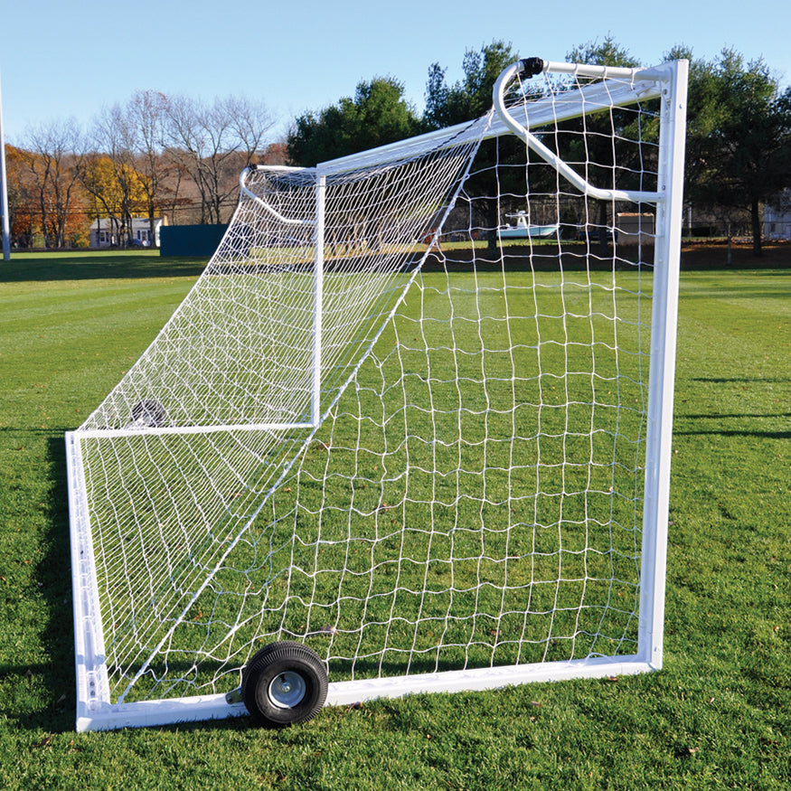 JayPro Sports Soccer Goals - Nova  Premier Adjustable Goal Package (8 ft.H x 24 ft.W x 4 ft.B x 10 ft.D) - NCAA, NFHS, FIFA, and ASTM Compliant  (White)