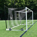 JayPro Sports Soccer Goals - Nova  World Cup Goal Package with Black/White Net (8 ft.H x 24 ft.W x 7 ft.B x 8 ft.D) - NFHS, NCAA, FIFA Compliant