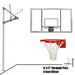 JayPro Sports Basketball System - Straight Post (4-1/2 in. Pole with 4 ft. Offset) - 72 in. Acrylic Backboard - Flex Rim Goal