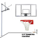 JayPro Sports Basketball System - Straight Post (4-1/2 in. Pole with 4 ft. Offset) - 72 in. Acrylic Backboard - Flex Rim Goal