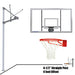JayPro Sports Basketball System - Straight Post (4-1/2 in. Pole with 4 ft. Offset) - 72 in. Acrylic Backboard - Super Goal