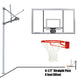 JayPro Sports Basketball System - Straight Post (4-1/2 in. Pole with 4 ft. Offset) - 72 in. Acrylic Backboard - Super Goal