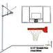 JayPro Sports Basketball System - Straight Post (4-1/2 in. Pole with 4 ft. Offset) - 72 in. Acrylic Backboard - Playground Breakaway Goal
