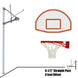 JayPro Sports Basketball System - Straight Post (4-1/2 in. Pole with 4 ft. Offset) - 36 in. Aluminum Fan Backboard - Double Rim