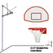 JayPro Sports Basketball System - Straight Post (4-1/2 in. Pole with 4 ft. Offset) - 36 in. Aluminum Fan Backboard - Flex Rim Goal