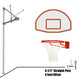 JayPro Sports Basketball System - Straight Post (4-1/2 in. Pole with 4 ft. Offset) - 36 in. Aluminum Fan Backboard - Super Goal
