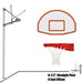 JayPro Sports Basketball System - Straight Post (4-1/2 in. Pole with 4 ft. Offset) - 36 in. Aluminum Fan Backboard - Playground Goal