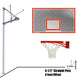JayPro Sports Basketball System - Straight Post (4-1/2 in. Pole with 4 ft. Offset) - 72 in. Perforated Steel Backboard - Double Rim