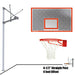 JayPro Sports Basketball System - Straight Post (4-1/2 in. Pole with 4 ft. Offset) - 72 in. Perforated Steel Backboard - Super Goal