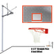 JayPro Sports Basketball System - Straight Post (4-1/2 in. Pole with 4 ft. Offset) - 72 in. Perforated Steel Backboard - Super Goal