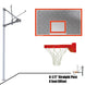 JayPro Sports Basketball System - Straight Post (4-1/2 in. Pole with 4 ft. Offset) - 72 in.  Perforated Steel Backboard - Playground Breakaway Goal