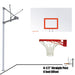 JayPro Sports Basketball System - Straight Post (4-1/2 in. Pole with 4 ft. Offset) - 72 in. Steel Backboard - Double Rim