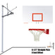 JayPro Sports Basketball System - Straight Post (4-1/2 in. Pole with 4 ft. Offset) - 72 in. Steel Backboard - Double Rim
