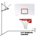 JayPro Sports Basketball System - Straight Post (4-1/2 in. Pole with 4 ft. Offset) - 72 in. Steel Backboard - Flex Rim Goal