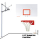 JayPro Sports Basketball System - Straight Post (4-1/2 in. Pole with 4 ft. Offset) - 72 in. Steel Backboard - Flex Rim Goal